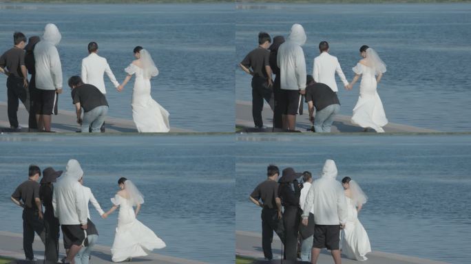 天府新区 兴隆湖 湖边 新人 婚纱 拍照