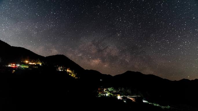 福建土楼唯美银河星空延时摄影