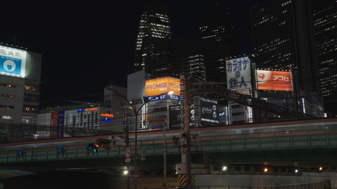 （log-4k）日本东京夜景城市街道电车