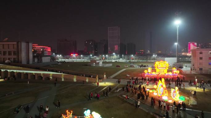 石家庄省博物馆夜景夜经济 节日庆祝