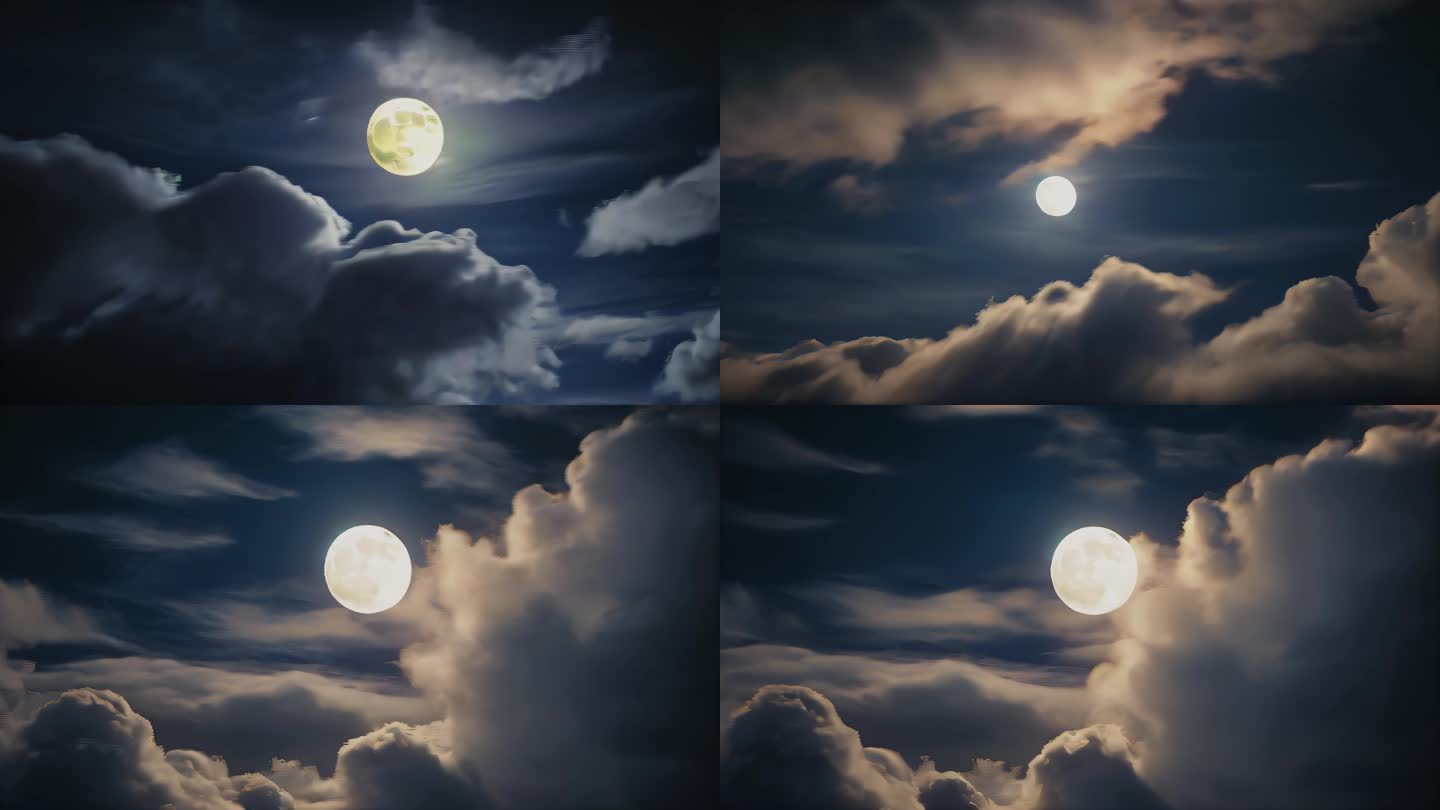 明月月亮月光月色夜空天空圆月满月云遮月