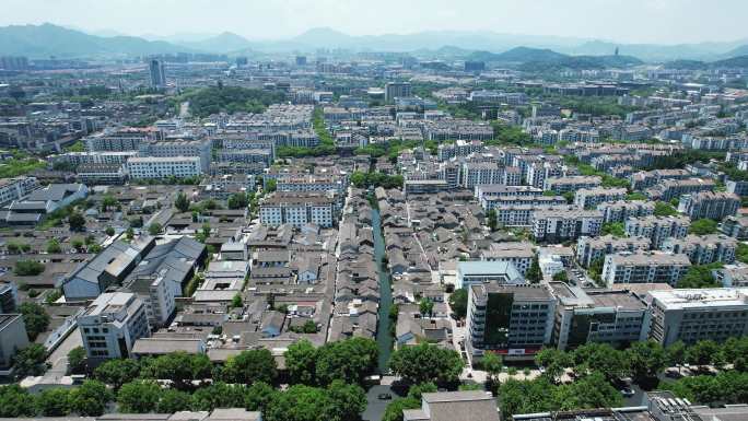 浙江绍兴仓桥直街历史街区航拍