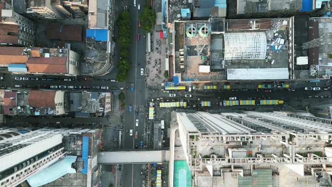 城市老城区住宅小区俯拍