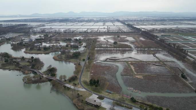 【4K航拍】高淳固城湖水慢城冬日景色