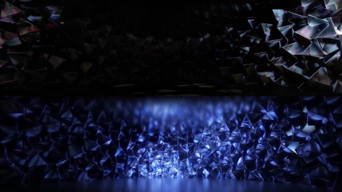 原创三维光影晶洞钻石大尺寸大屏循环素材