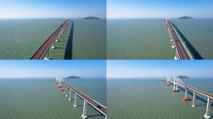 汕头南澳大桥跨海大桥壮观海景公路桥梁航拍