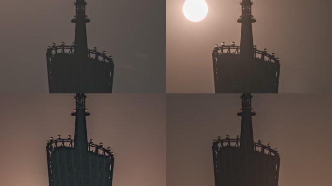 太阳穿过广州塔