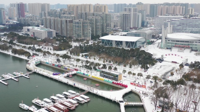 [航拍]南阳白河雪景