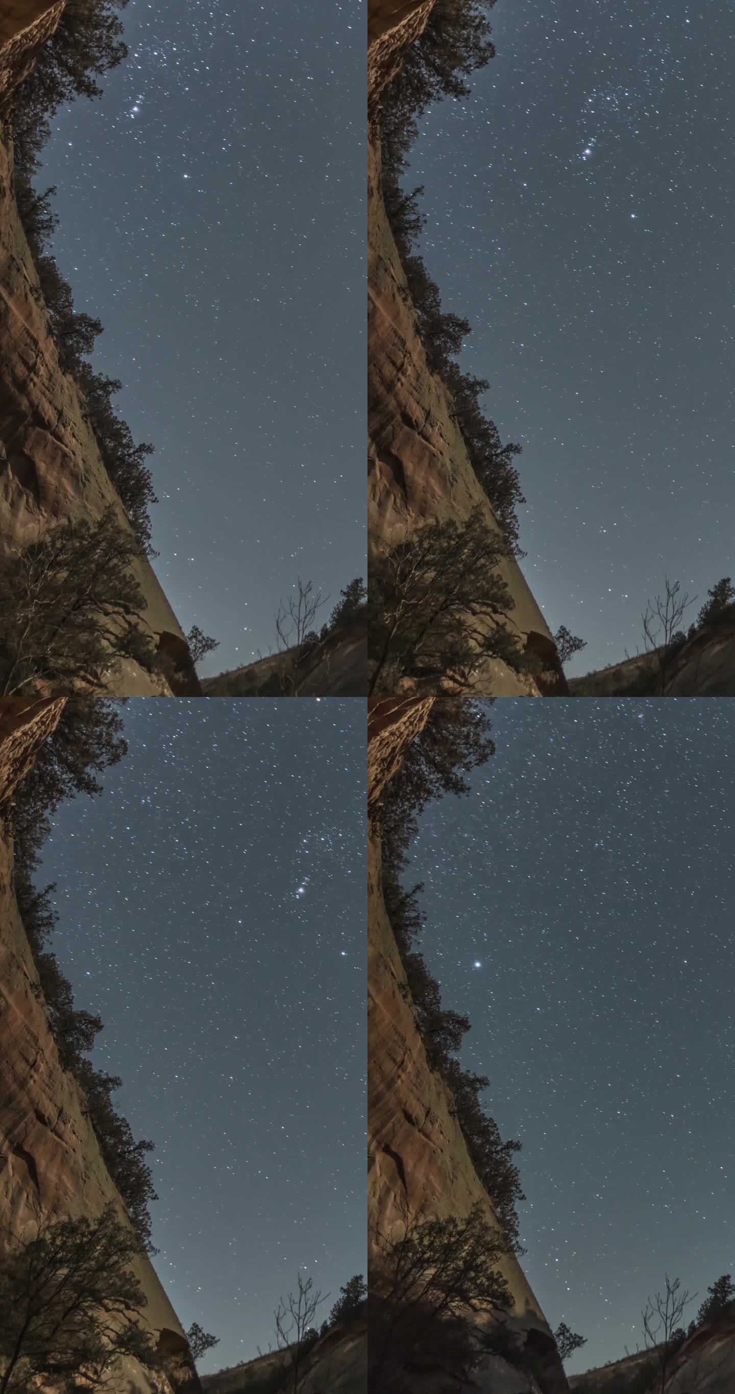 峡谷山林星空延时摄影2竖版