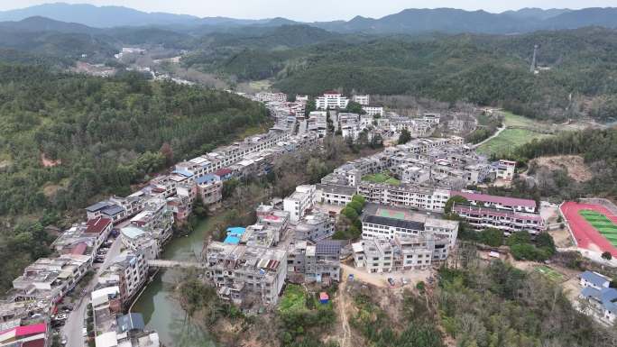 信丰县虎山乡街道航拍