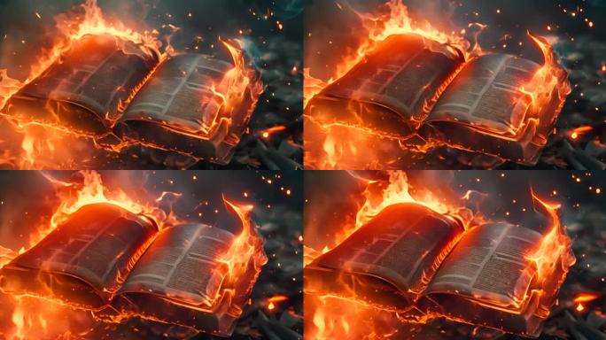 燃烧的书魔法书特效