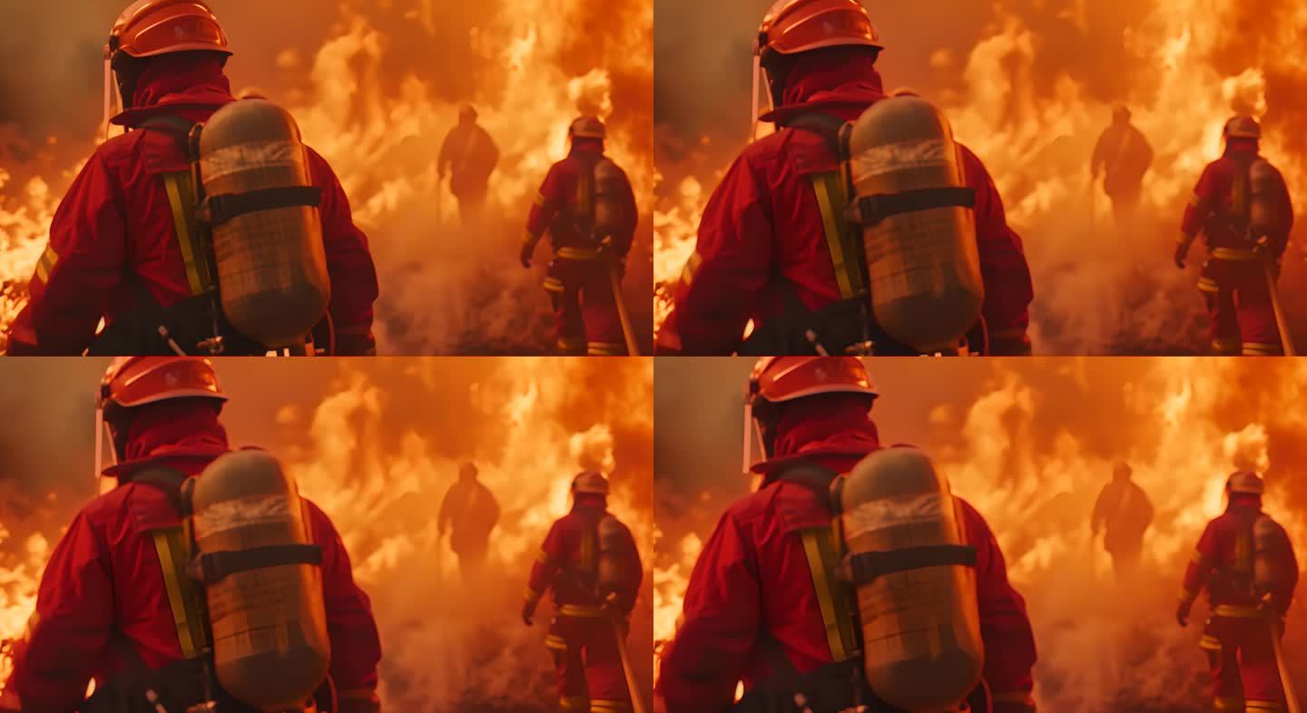 火灾消防员救火救援