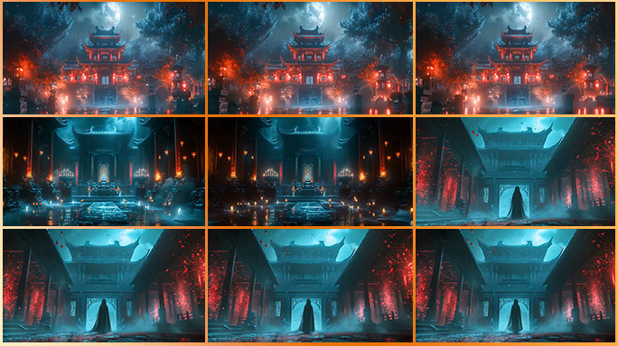 诡异幽暗的灵异中国古风场景 游戏电影空镜