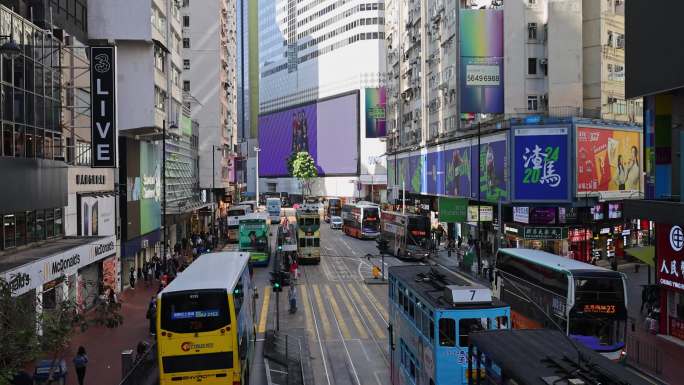 香港街景人流