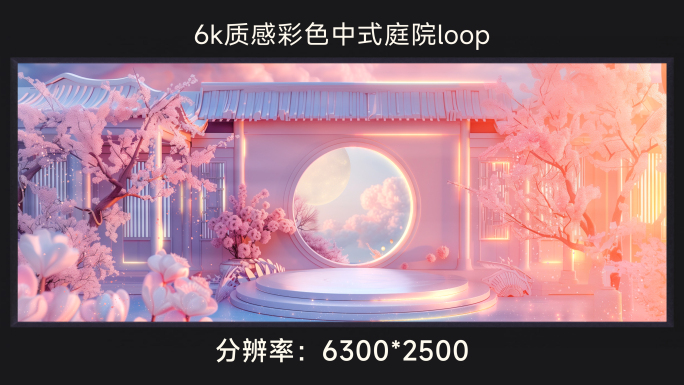 6k质感彩色中式庭院loop