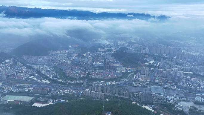 城市大景高空航拍