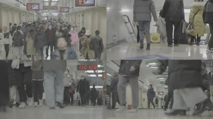 【4K】北京地铁站台人流 升格log模式