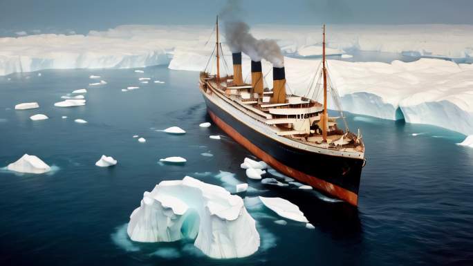 客轮泰坦尼克号航行撞击冰山沉没历史再现