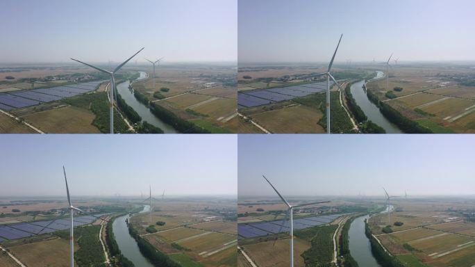 邱县的河流和风车灰片1
