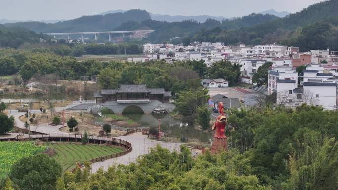 信丰县正平球狮畲族文化村航拍