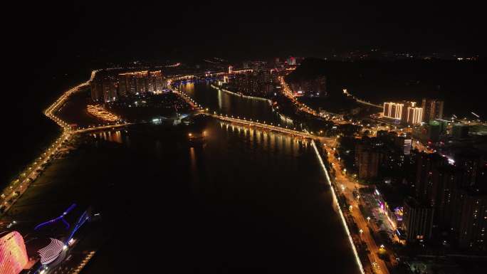 雅安市雨城区城市建设夜景