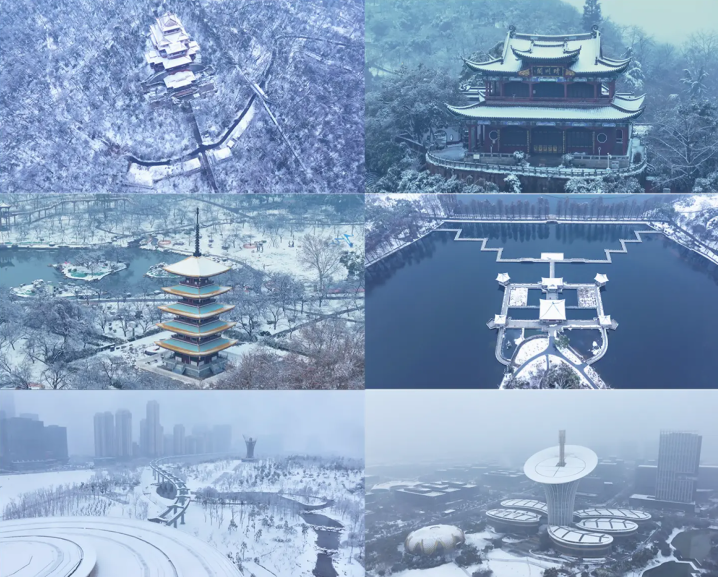 4K航拍-武汉冬季航拍雪景