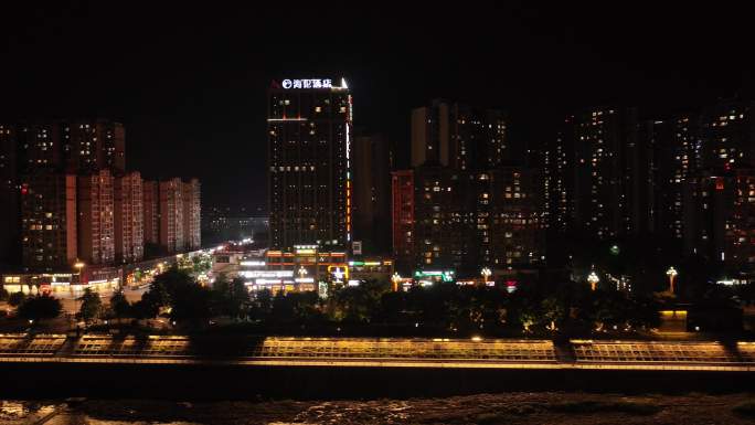 雅安市雨城区城市建设夜景