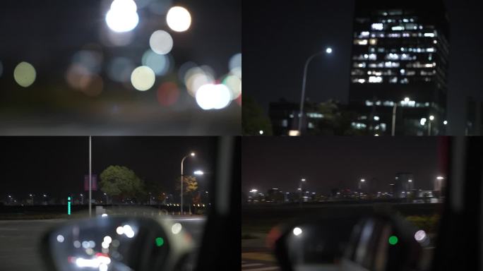 夜晚城市车上氛围意向镜头