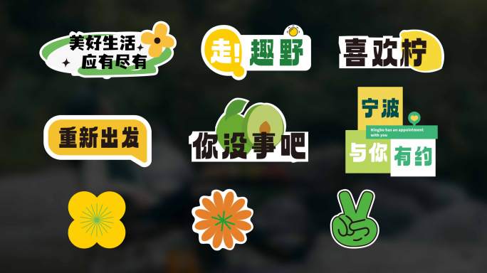 清新标题字幕花字