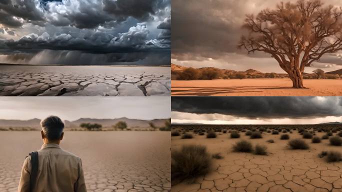 水土流失土地干旱暴风雨沙漠化动画