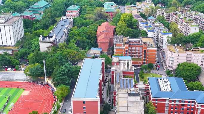 湖南大学学校校园风景航拍长沙岳麓区城市地