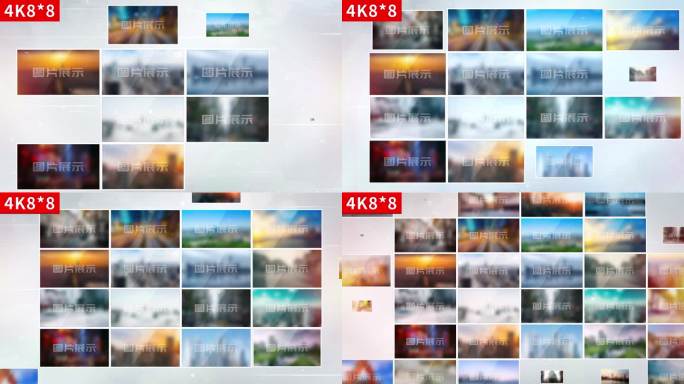 4K无插件-多照片墙展示AE模板包装8