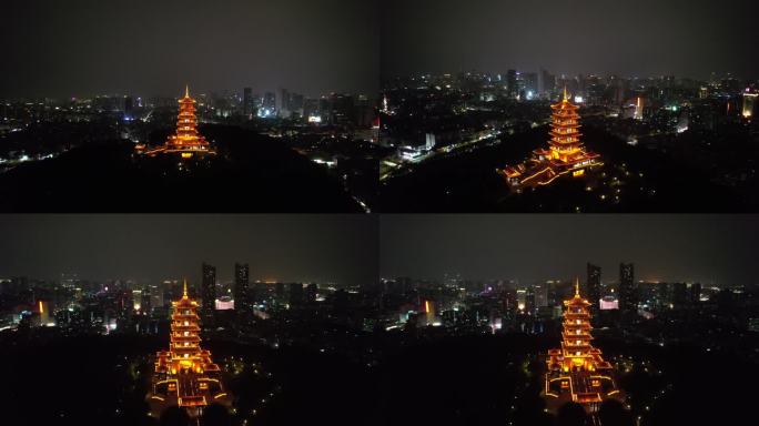 广东佛山地标魁星阁夜景