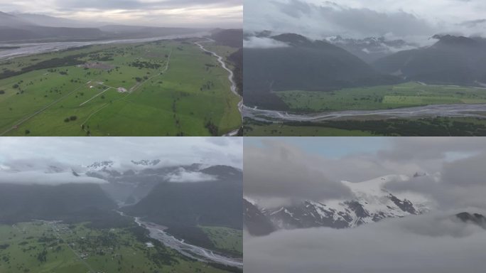 4K航拍新西兰福克斯自然风光
