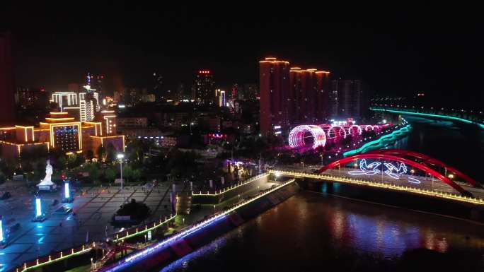 夜景 霓虹 七夕灯光 郧西