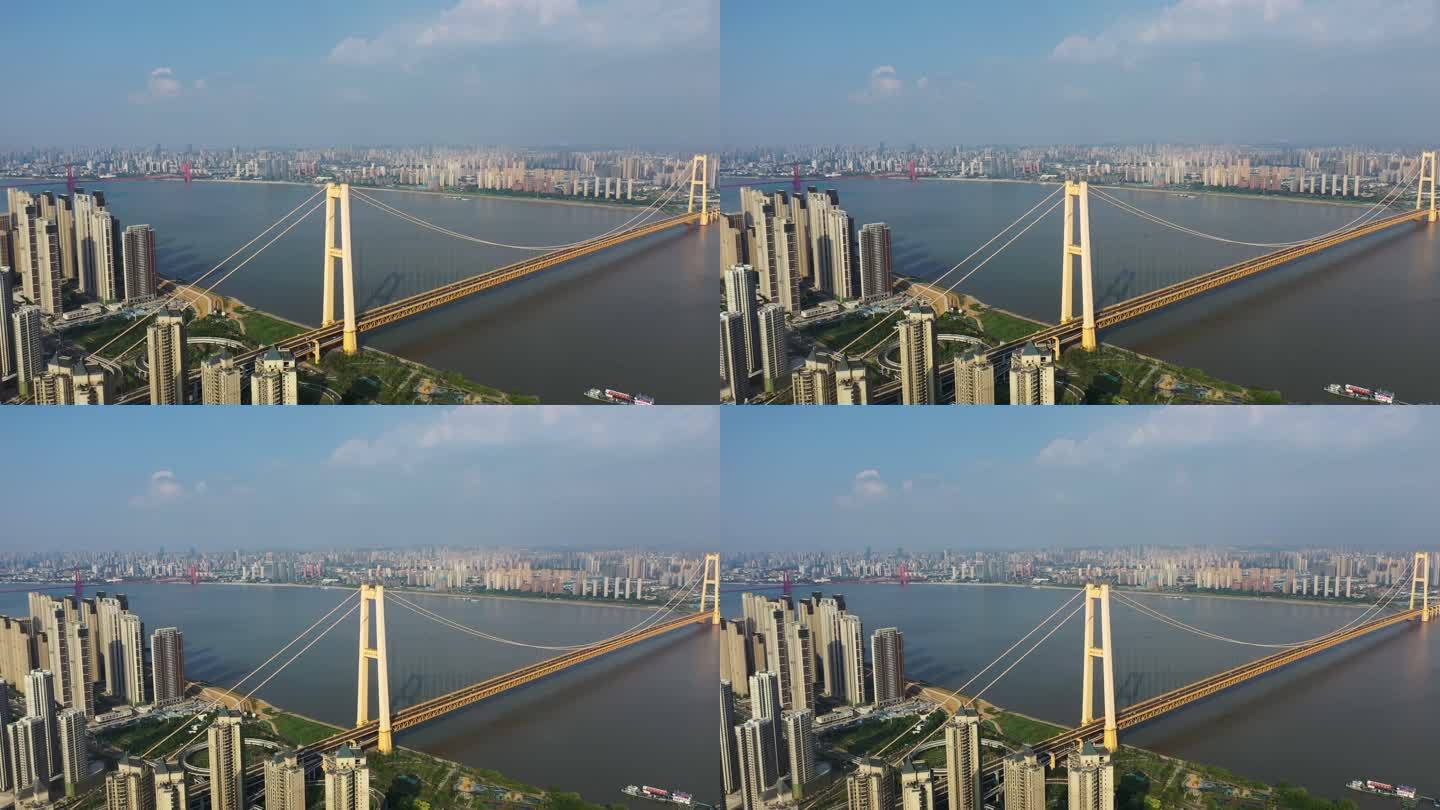 航拍武汉市杨泗港长江大桥