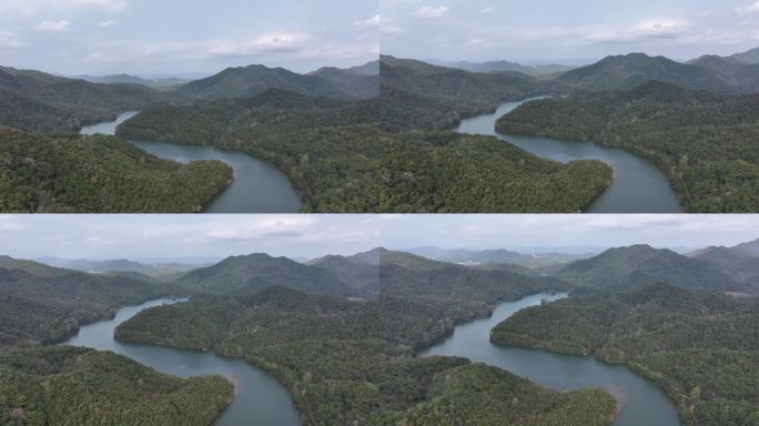 信丰金盆山国家森林公园龙井湖航拍