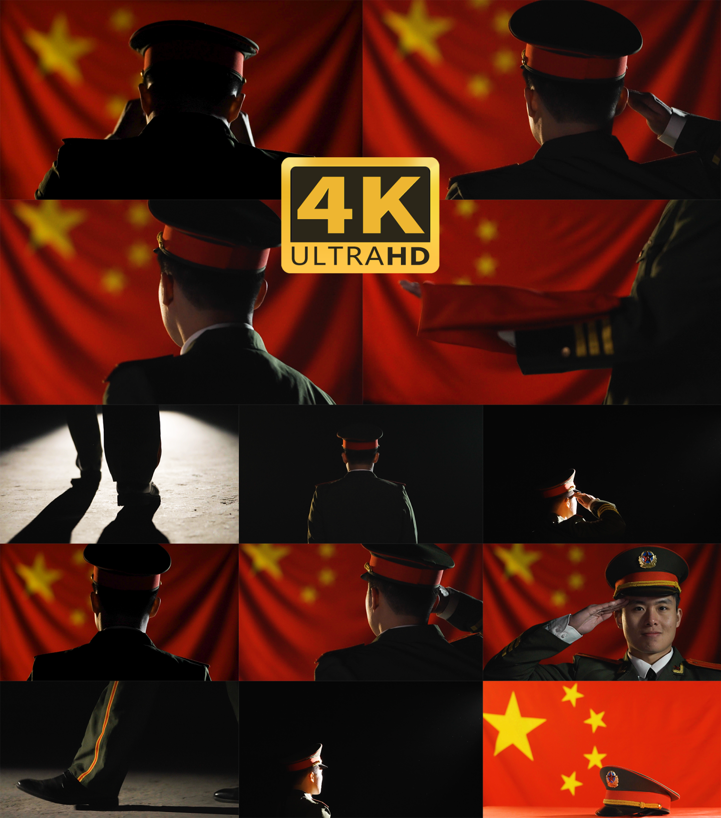 中国军人形象军装红色国旗敬礼宣誓