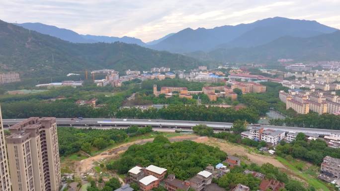 福州闽江学院旗山校区航拍校园风景风光福建