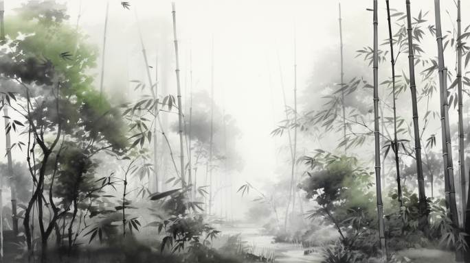 水墨竹林背景