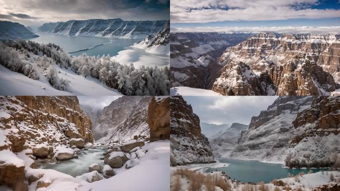 新疆安集海大峡谷雪景