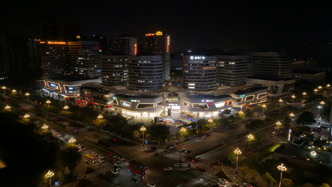 广州黄埔夜景有轨电车至泰广场奥园广场车流