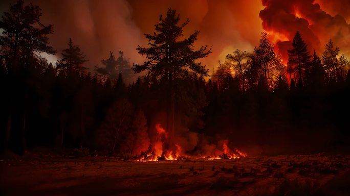 4k山火森林火灾消防宣传 自然灾害