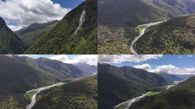 4K航拍新西兰霍基蒂卡自然美景