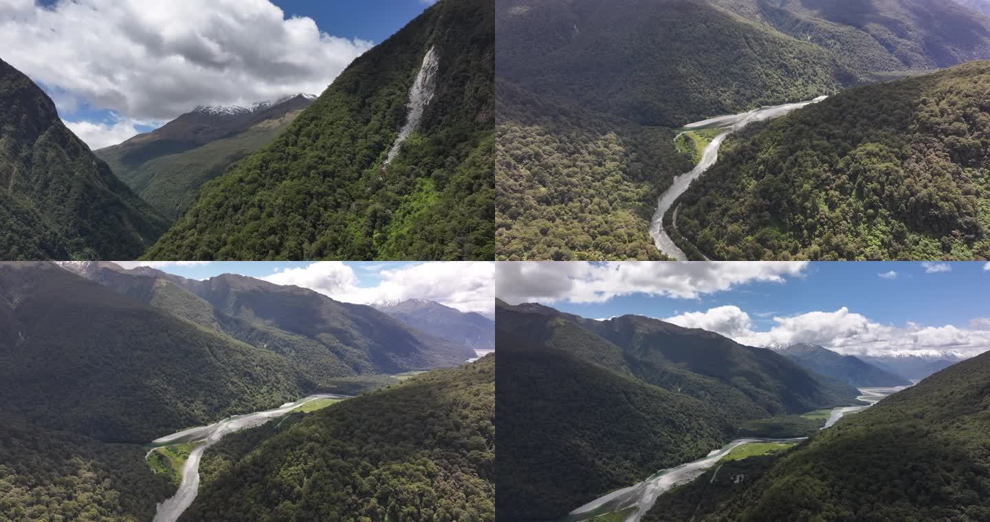 4K航拍新西兰霍基蒂卡自然美景