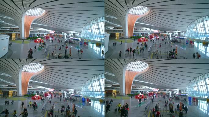 北京大兴国际机场航站楼内出行的旅客(1)