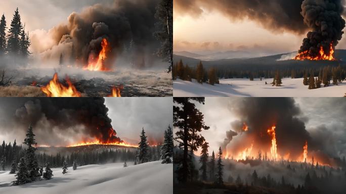 森林火灾山火灾难事故环境污染
