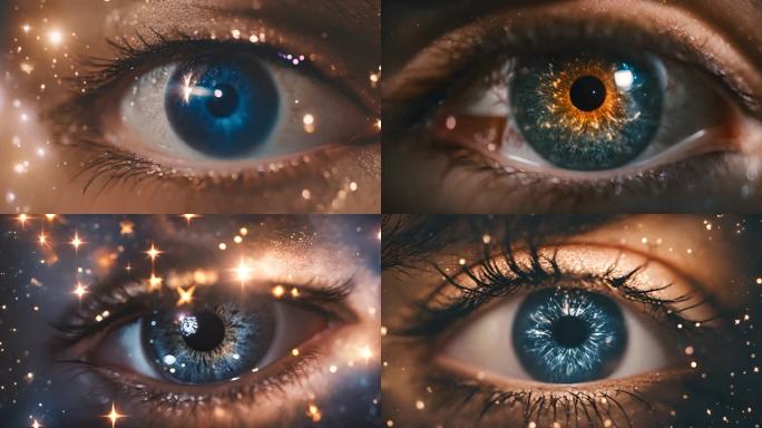梦幻3d动态眼睛特写素材合集
