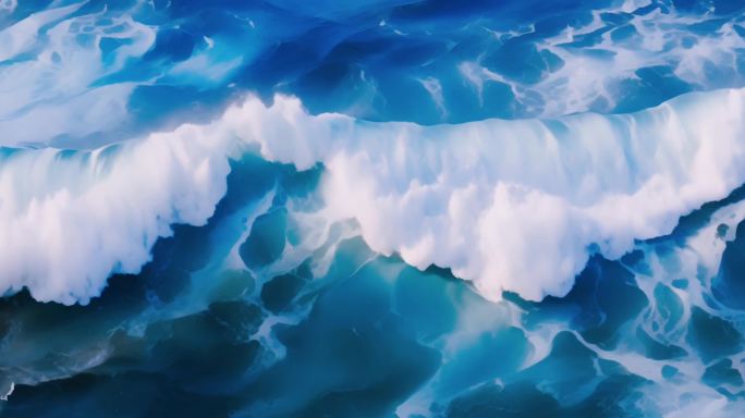 宽屏海浪视觉创意抽象粒子流动蓝色海洋