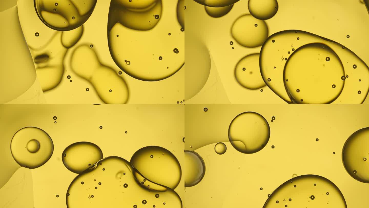 油分子金黄色的油液体4K